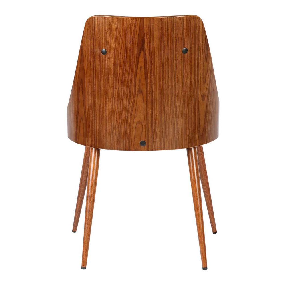 Lily Mid-Century Dining Chair in Walnut Finish and Black Faux Leather By Armen Living | Dining Chairs | Modishstore - 3