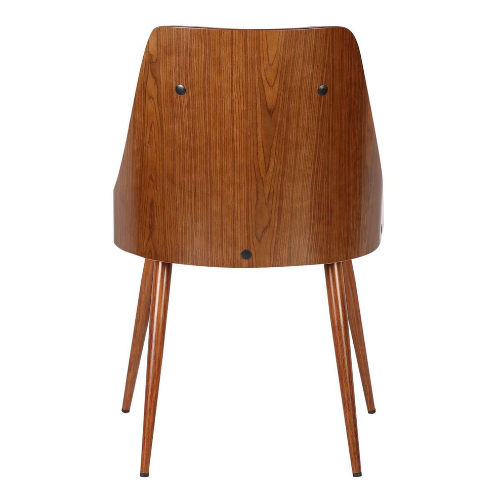 Lily Mid-Century Dining Chair in Walnut Finish and Black Faux Leather By Armen Living | Dining Chairs | Modishstore - 9