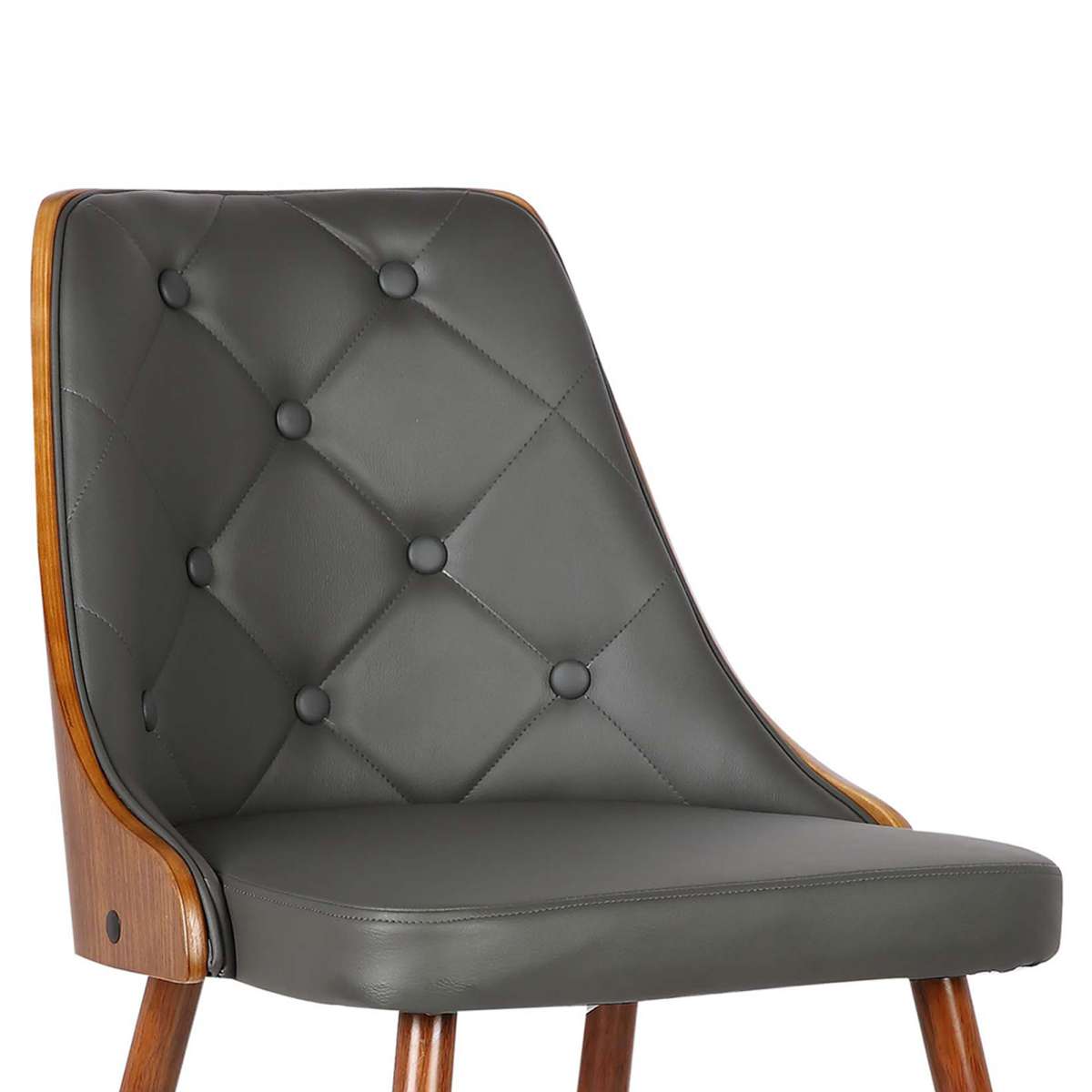Lily Mid-Century Dining Chair in Walnut Finish and Black Faux Leather By Armen Living | Dining Chairs | Modishstore - 10