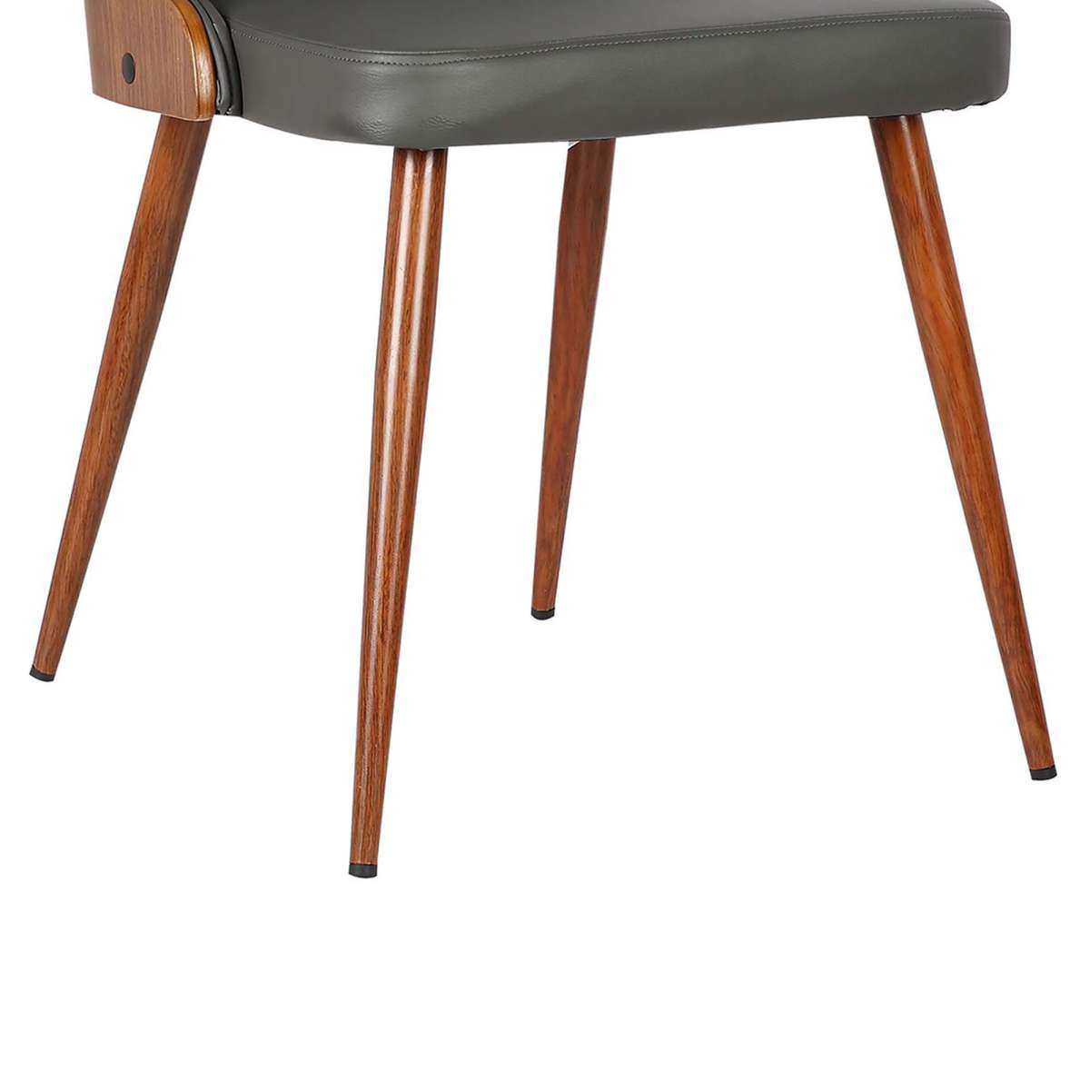 Lily Mid-Century Dining Chair in Walnut Finish and Black Faux Leather By Armen Living | Dining Chairs | Modishstore - 12