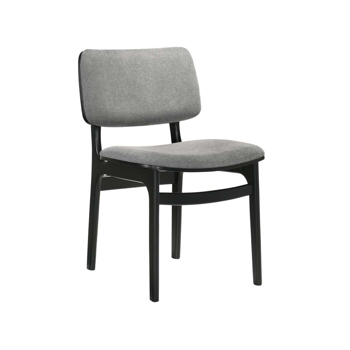 Lima Gray Upholstered Wood Dining Chairs in Black Finish - Set of 2 By Armen Living | Dining Chairs | Modishstore - 2