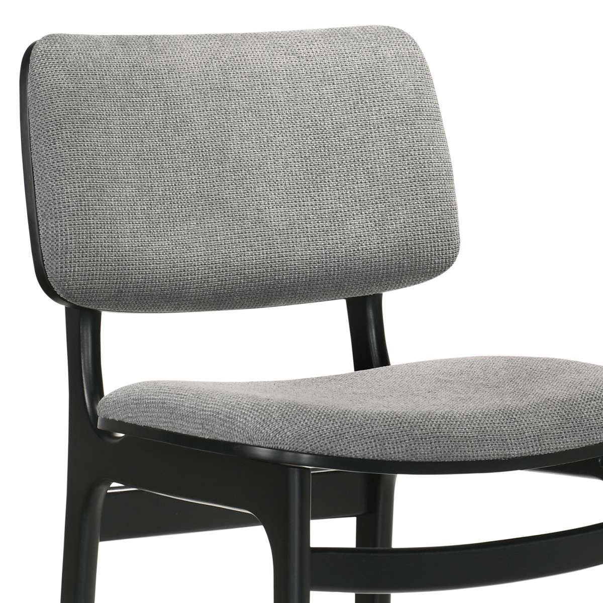 Lima Gray Upholstered Wood Dining Chairs in Black Finish - Set of 2 By Armen Living | Dining Chairs | Modishstore - 4