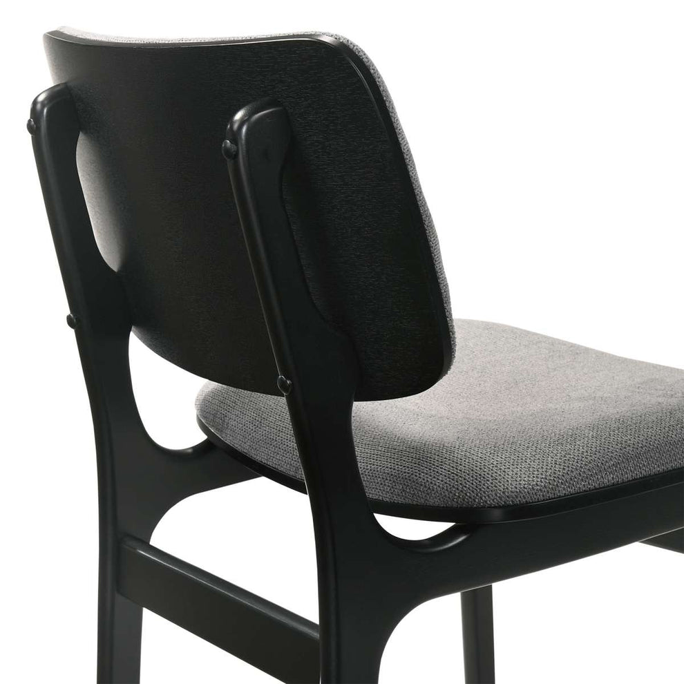 Lima Gray Upholstered Wood Dining Chairs in Black Finish - Set of 2 By Armen Living | Dining Chairs | Modishstore - 5