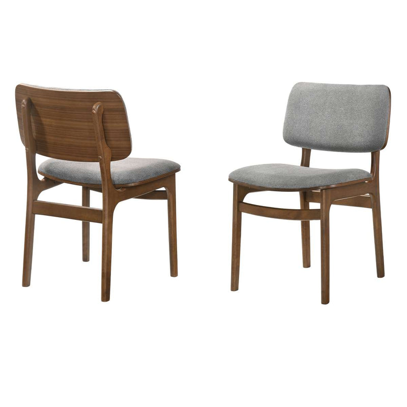 Lima Gray Upholstered Wood Dining Chairs in Black Finish - Set of 2 By Armen Living | Dining Chairs | Modishstore - 6