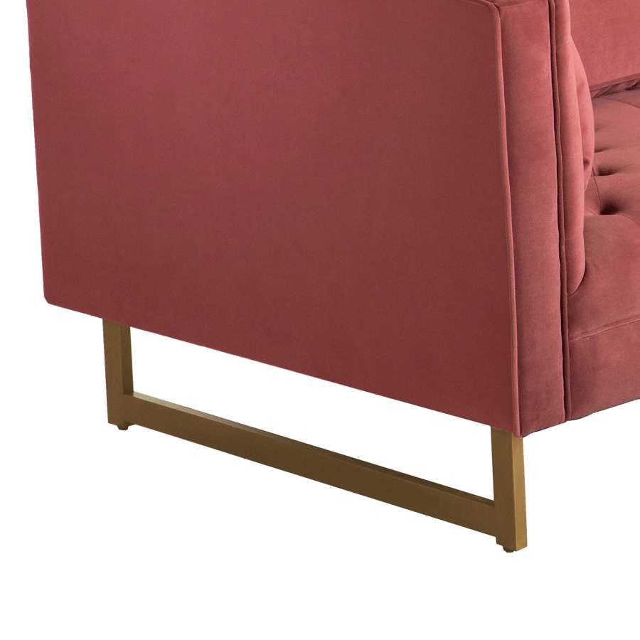 Lenox Blue Velvet Modern Sofa with Brass Legs By Armen Living | Sofas | Modishstore - 18