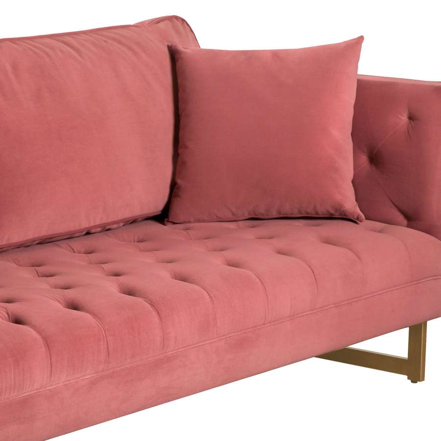 Lenox Blue Velvet Modern Sofa with Brass Legs By Armen Living | Sofas | Modishstore - 19