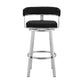 Lorin 30" Black Faux Leather and Brushed Stainless Steel Swivel Bar Stool By Armen Living | Bar Stools | Modishstore - 3