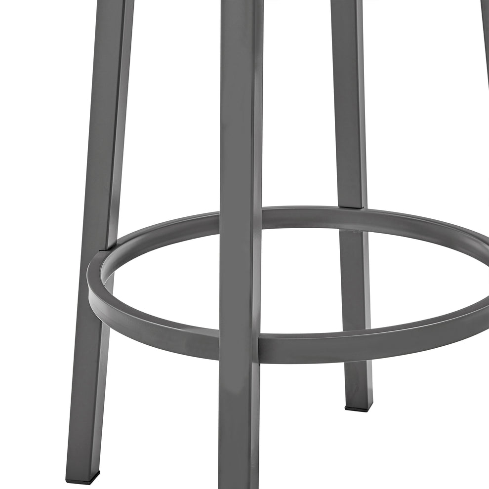 Lorin 26" Counter Height Swivel Bar Stool in Java Brown Finish and Chocolate Faux Leather By Armen Living | Bar Stools | Modishstore - 8