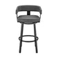 Lorin 26" Counter Height Swivel Bar Stool in Black Finish and Gray Faux Leather By Armen Living | Bar Stools | Modishstore - 3