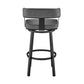 Lorin 26" Counter Height Swivel Bar Stool in Black Finish and Gray Faux Leather By Armen Living | Bar Stools | Modishstore - 6