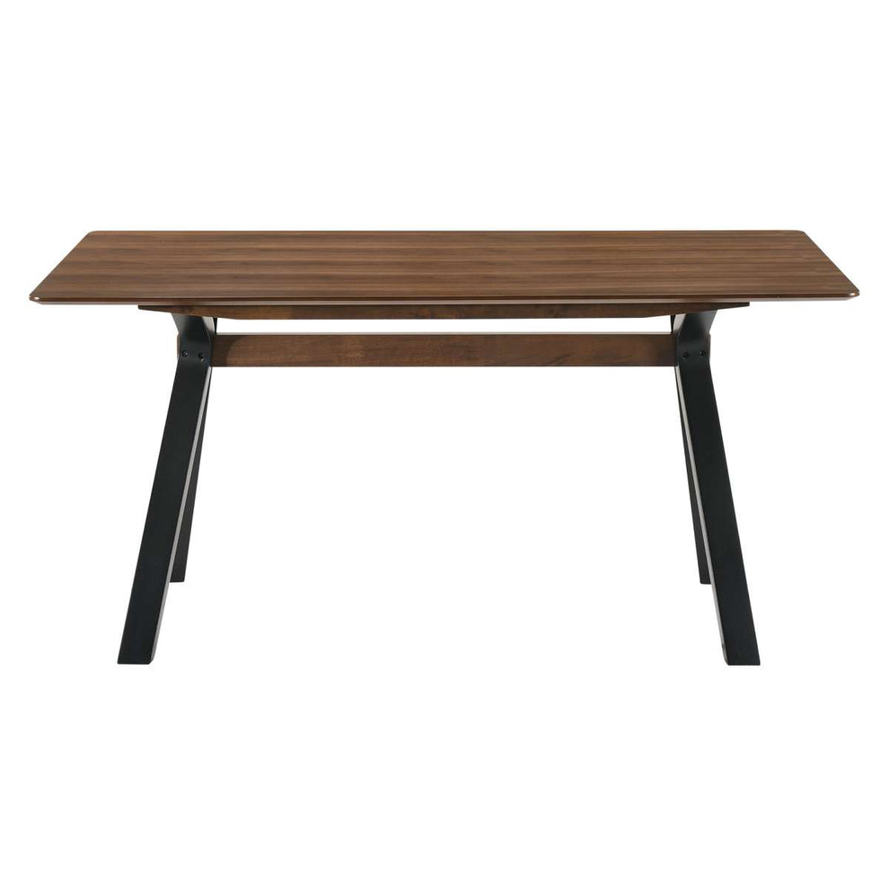 Laredo 63" Mid-Century Modern Walnut Wood Dining Table with Black Legs By Armen Living | Dining Tables | Modishstore - 3