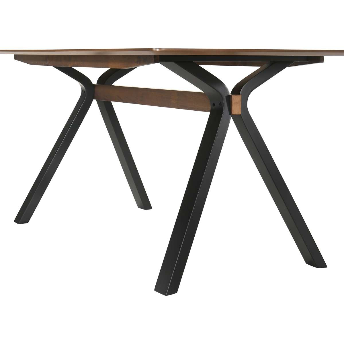 Laredo 63" Mid-Century Modern Walnut Wood Dining Table with Black Legs By Armen Living | Dining Tables | Modishstore - 4