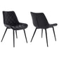Loralie Black Faux Leather and Black Metal Dining Chairs - Set of 2 By Armen Living | Dining Chairs | Modishstore