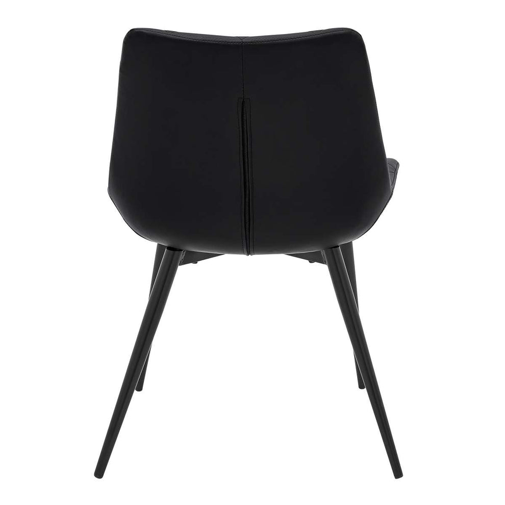 Loralie Black Faux Leather and Black Metal Dining Chairs - Set of 2 By Armen Living | Dining Chairs | Modishstore - 4