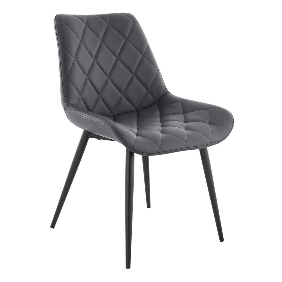 Loralie Black Faux Leather and Black Metal Dining Chairs - Set of 2 By Armen Living | Dining Chairs | Modishstore - 6