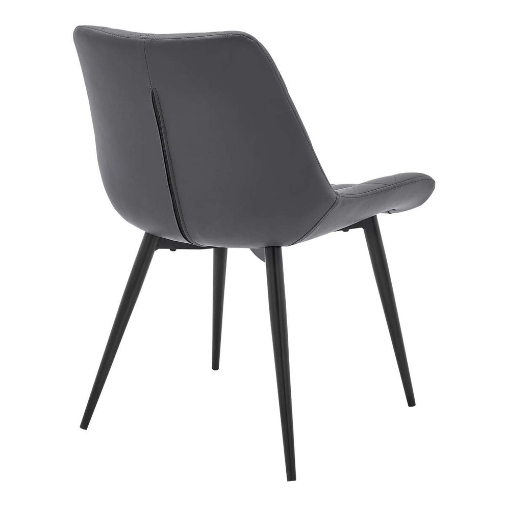Loralie Black Faux Leather and Black Metal Dining Chairs - Set of 2 By Armen Living | Dining Chairs | Modishstore - 7