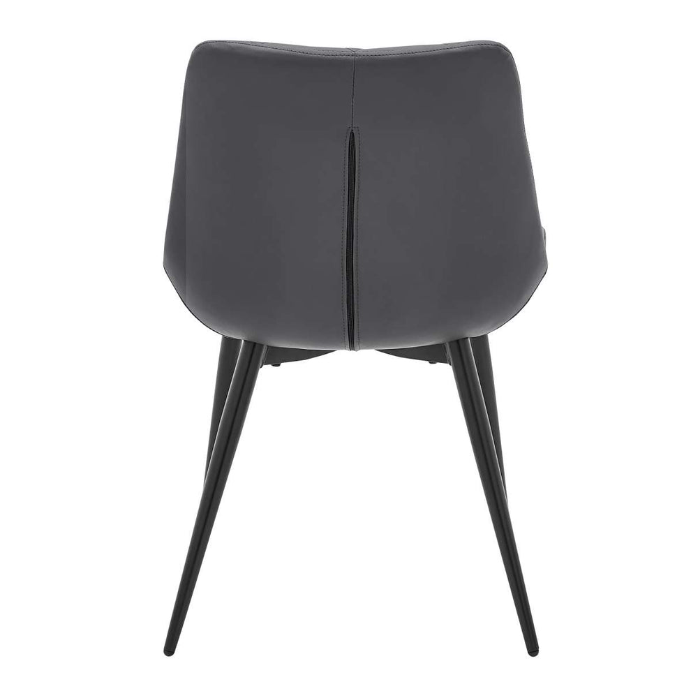 Loralie Black Faux Leather and Black Metal Dining Chairs - Set of 2 By Armen Living | Dining Chairs | Modishstore - 8
