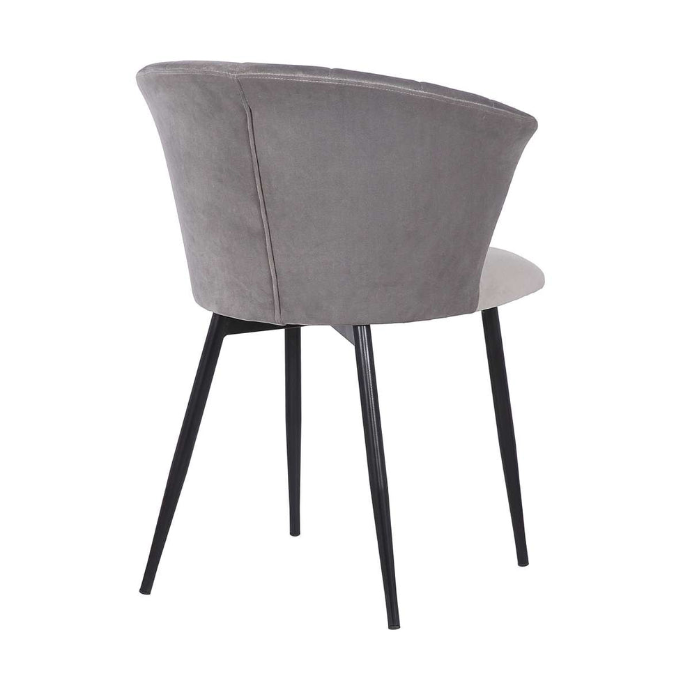Lulu Contemporary Dining Chair in Black Powder Coated Finish and Gray Velvet By Armen Living | Dining Chairs | Modishstore - 3