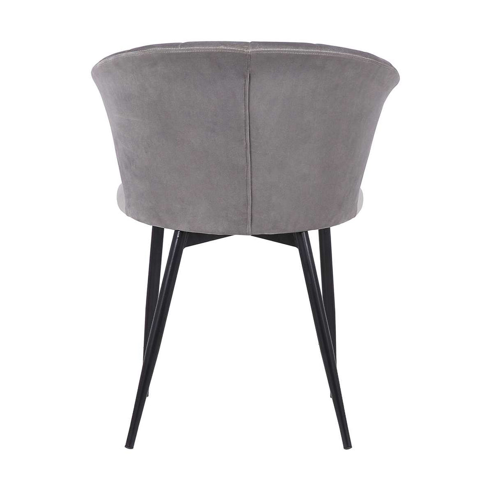 Lulu Contemporary Dining Chair in Black Powder Coated Finish and Gray Velvet By Armen Living | Dining Chairs | Modishstore - 4