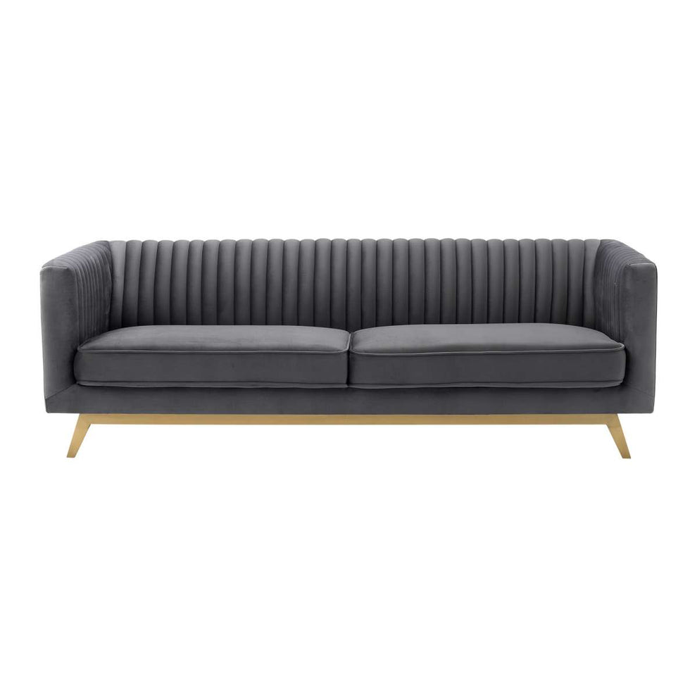 Liv Modern Dark Gray Velvet Sofa By Armen Living | Sofas | Modishstore - 2