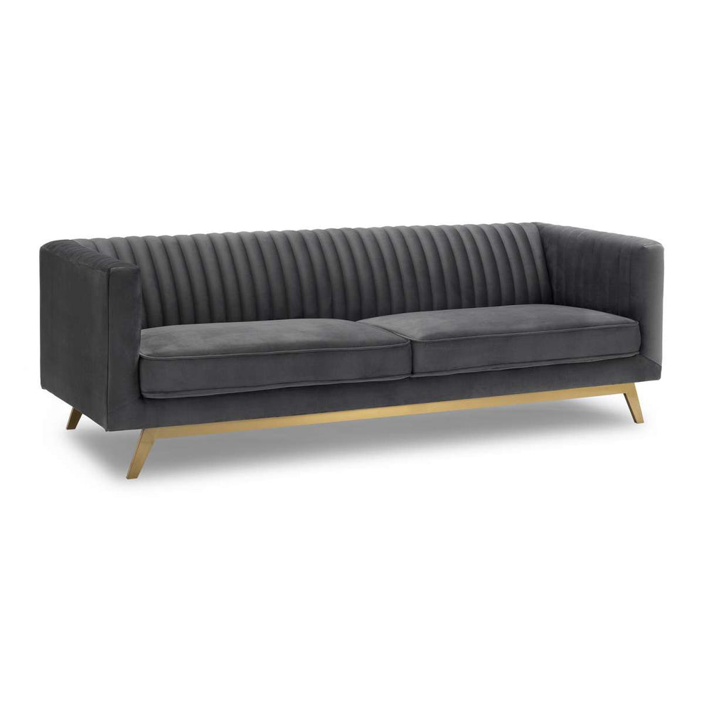 Liv Modern Dark Gray Velvet Sofa By Armen Living | Sofas | Modishstore - 3