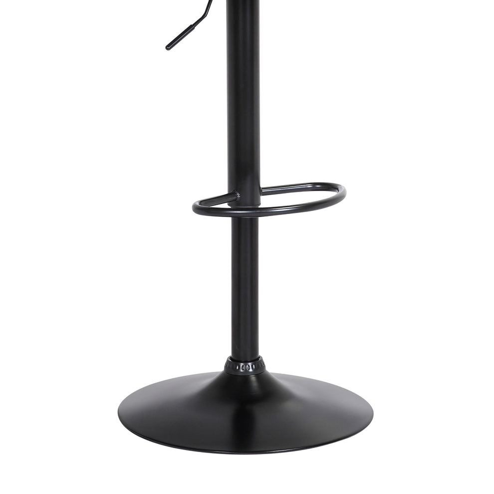 Lydia Adjustable Black Wood Bar Stool in Grey Faux Leather with Black Metal By Armen Living | Bar Stools | Modishstore - 8