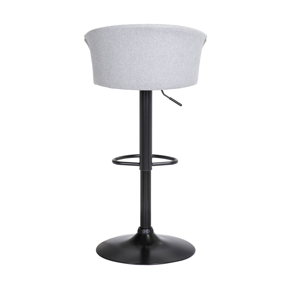 Lydia Adjustable Black Wood Bar Stool in Grey Faux Leather with Black Metal By Armen Living | Bar Stools | Modishstore - 16