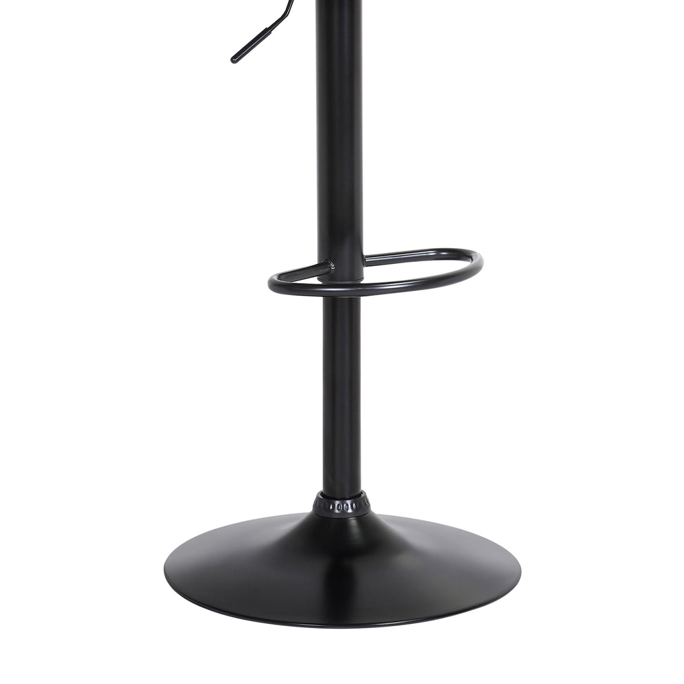 Lydia Adjustable Black Wood Bar Stool in Grey Faux Leather with Black Metal By Armen Living | Bar Stools | Modishstore - 18