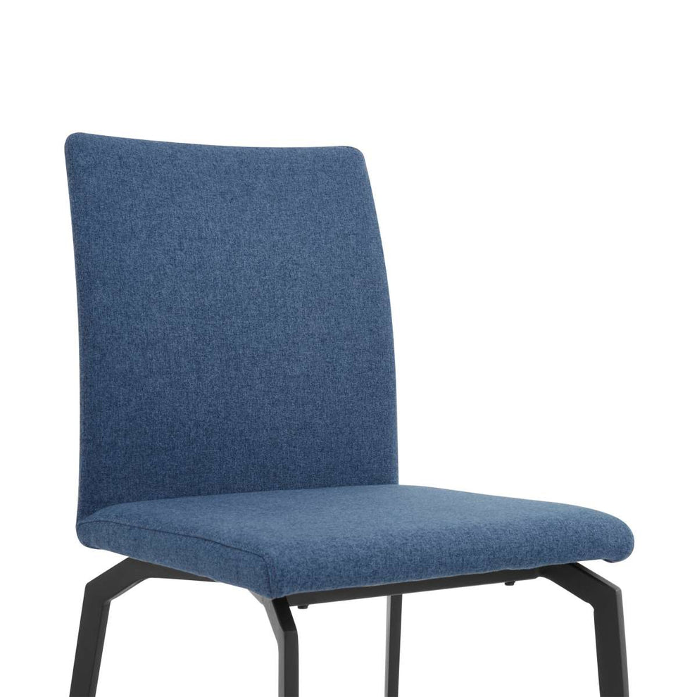 Lyon Blue Fabric and Metal Dining Room Chairs - Set of 2 By Armen Living | Dining Chairs | Modishstore - 4