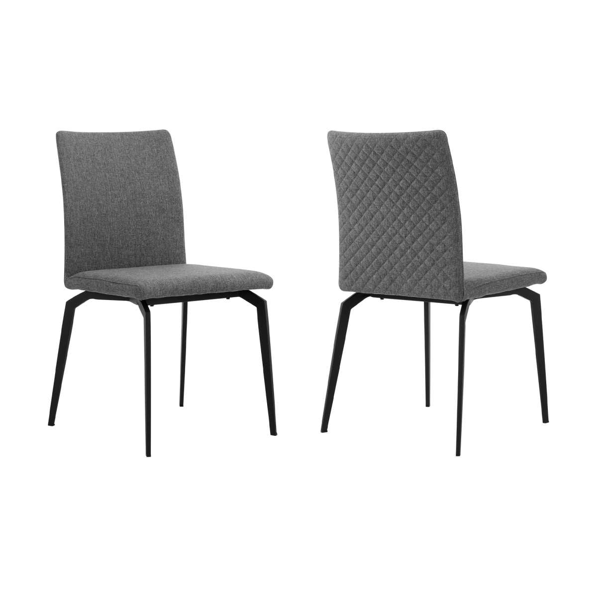 Lyon Blue Fabric and Metal Dining Room Chairs - Set of 2 By Armen Living | Dining Chairs | Modishstore - 5