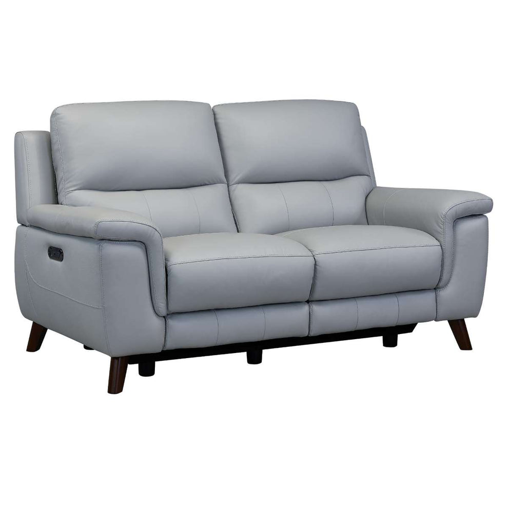 Lizette Contemporary Loveseat in Dark Brown Wood Finish and Dove Gray Genuine Leather By Armen Living | Loveseats | Modishstore - 3