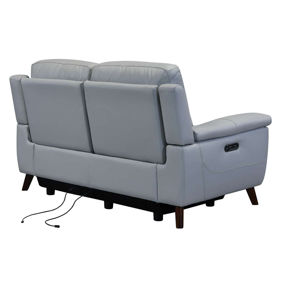 Lizette Contemporary Loveseat in Dark Brown Wood Finish and Dove Gray Genuine Leather By Armen Living | Loveseats | Modishstore - 4