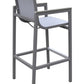 Marina Outdoor Patio Barstool in Grey Powder Coated Finish with Grey Sling Textilene and Grey Wood Accent Arms By Armen Living | Bar Stools |  Modishstore  - 4