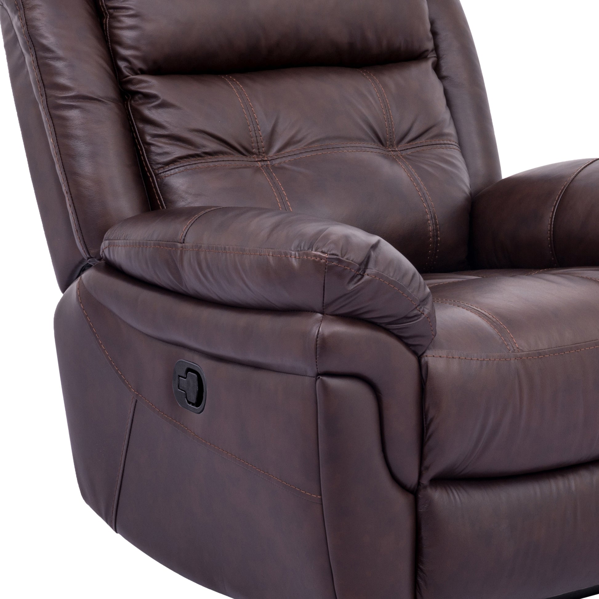 Marcel Manual Recliner Chair in Dark Brown Leather By Armen Living | Chairs & Recliners | Modishstore - 6