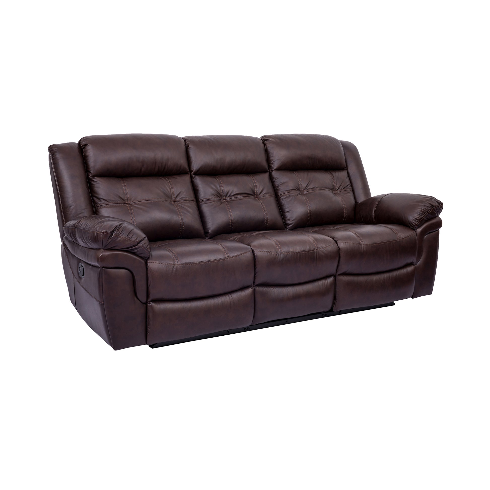 Marcel Manual Reclining Sofa in Dark Brown Leather By Armen Living | Sofas | Modishstore - 4