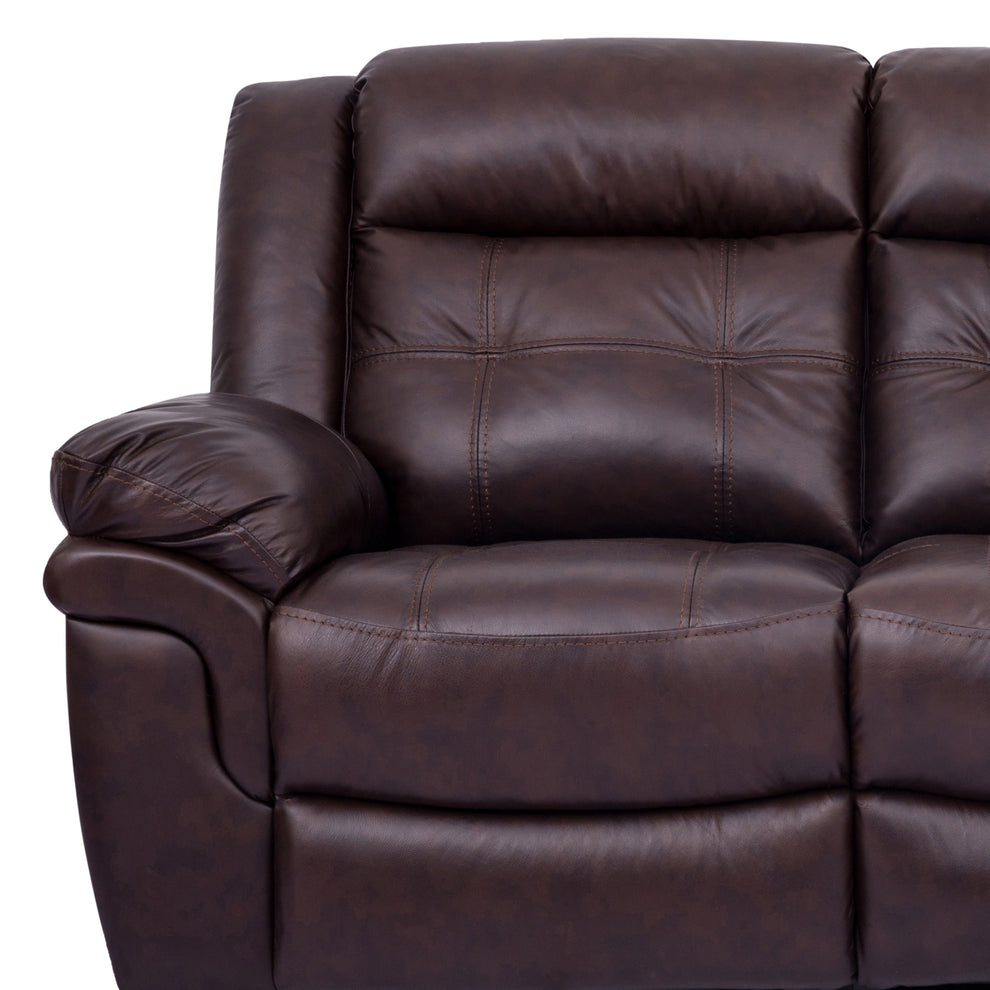 Marcel Manual Reclining Sofa in Dark Brown Leather By Armen Living | Sofas | Modishstore - 5