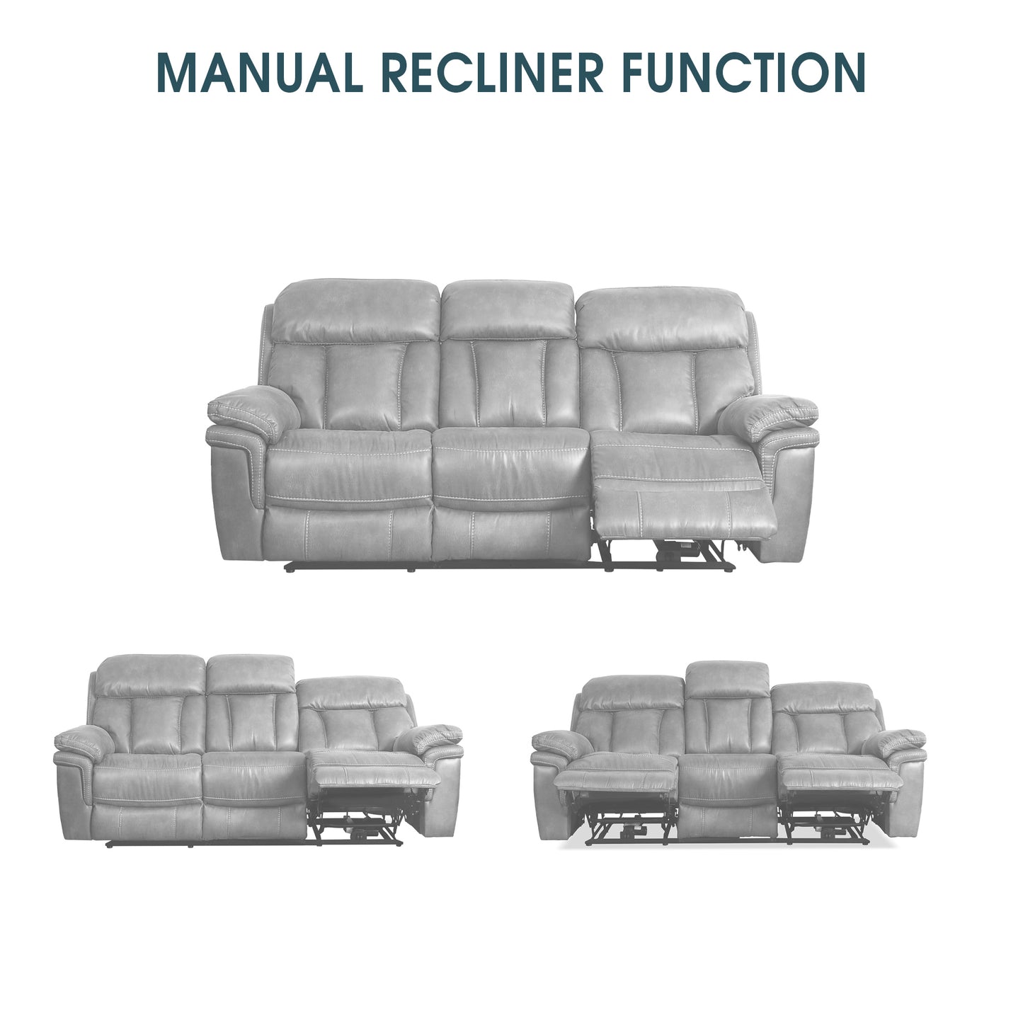 Marcel Manual Reclining Sofa in Dark Brown Leather By Armen Living | Sofas | Modishstore - 9