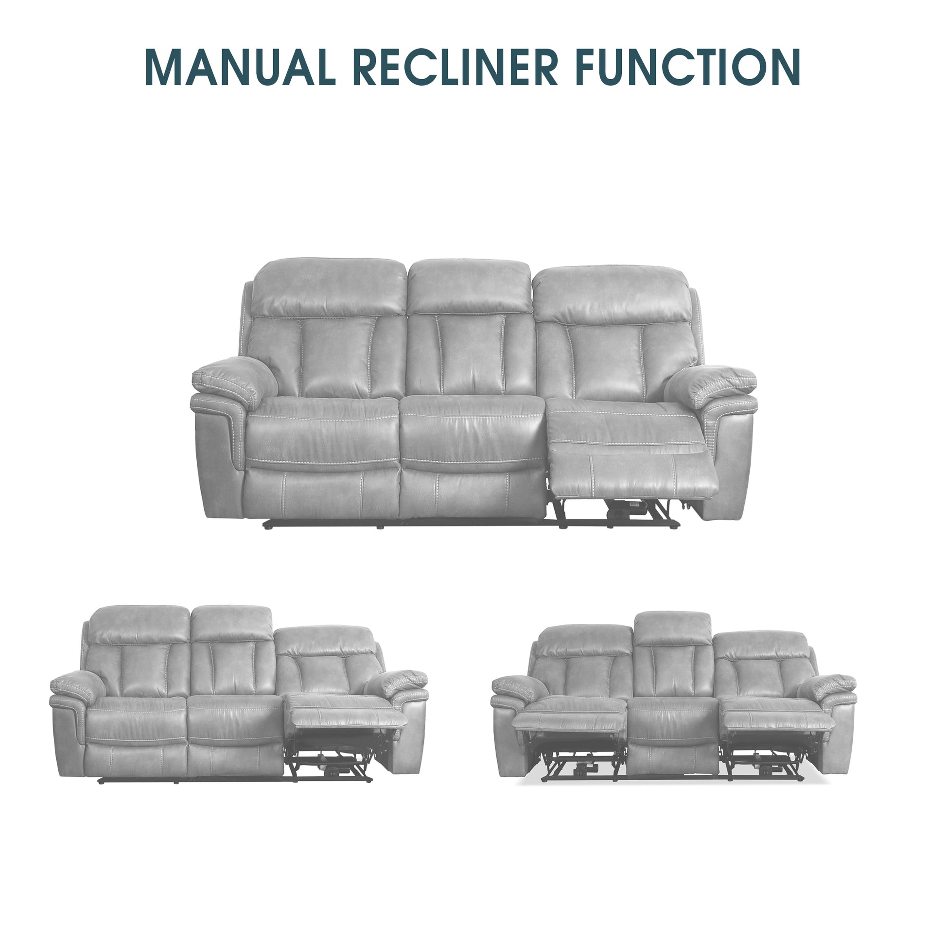 Marcel Manual Reclining Sofa in Dark Brown Leather By Armen Living | Sofas | Modishstore - 9