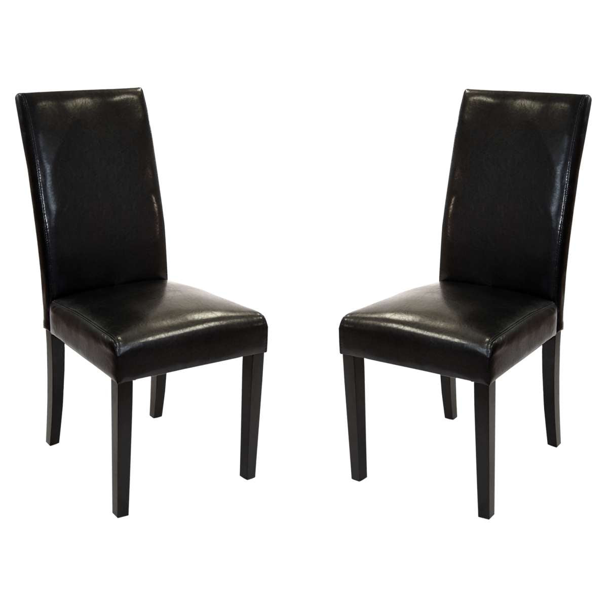 Black Bonded Leather Side Chair Md-014 - Set of 2 By Armen Living | Dining Chairs | Modishstore