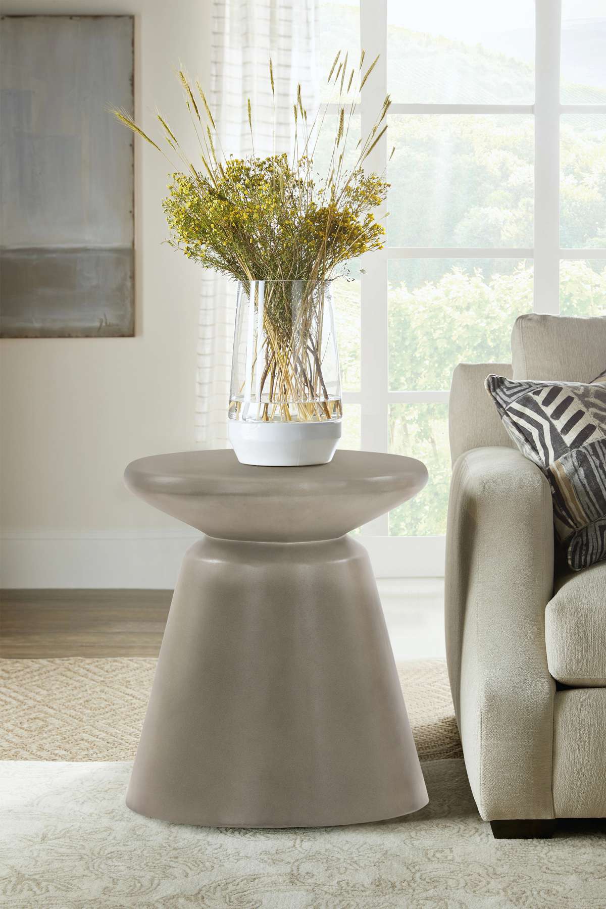 Umbre Concrete Indoor Outdoor Accent Stool End Table By Armen Living | End Tables | Modishstore