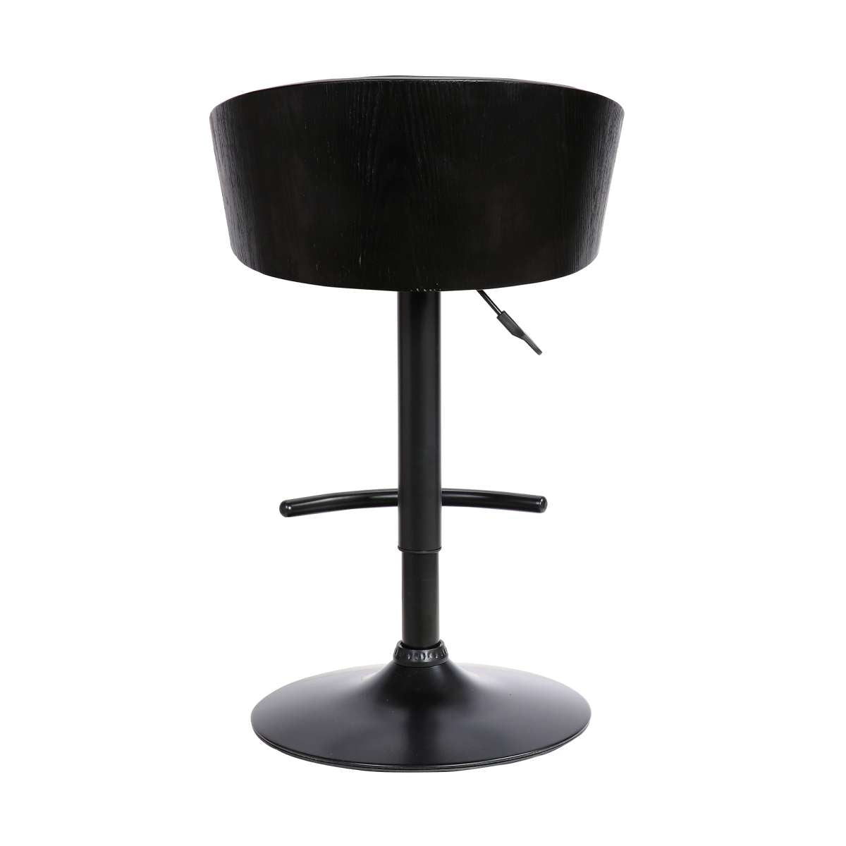 Montego Adjustable Black Faux Leather Swivel Barstool in Black Powder Coated Finish By Armen Living | Bar Stools | Modishstore - 4