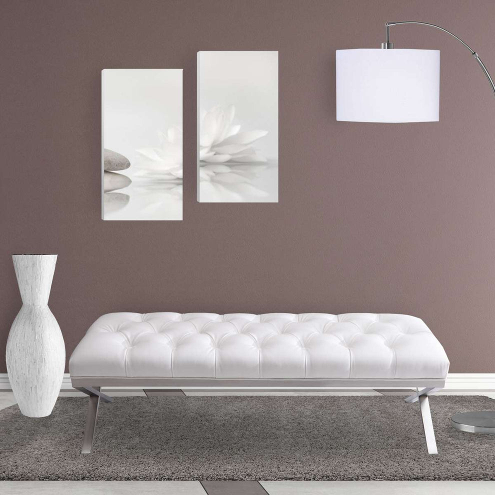 Milo Bench in Brushed Stainless Steel finish with Gray Fabric By Armen Living | Benches | Modishstore - 5