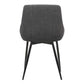 Mia Contemporary Dining Chair in Charcoal Fabric with Black Powder Coated Metal Legs By Armen Living | Dining Chairs | Modishstore - 3