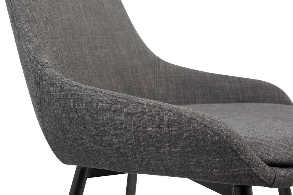 Mia Contemporary Dining Chair in Charcoal Fabric with Black Powder Coated Metal Legs By Armen Living | Dining Chairs | Modishstore - 5