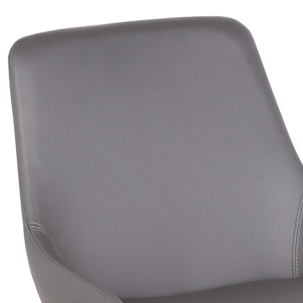 Mia Contemporary Dining Chair in Gray Faux Leather with Black Powder Coated Metal Legs By Armen Living | Dining Chairs | Modishstore - 3