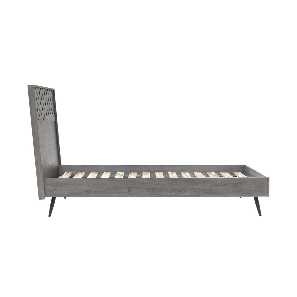 Makena King Platform Frame Bed in Grey Acacia Wood By Armen Living | Beds | Modishstore - 5