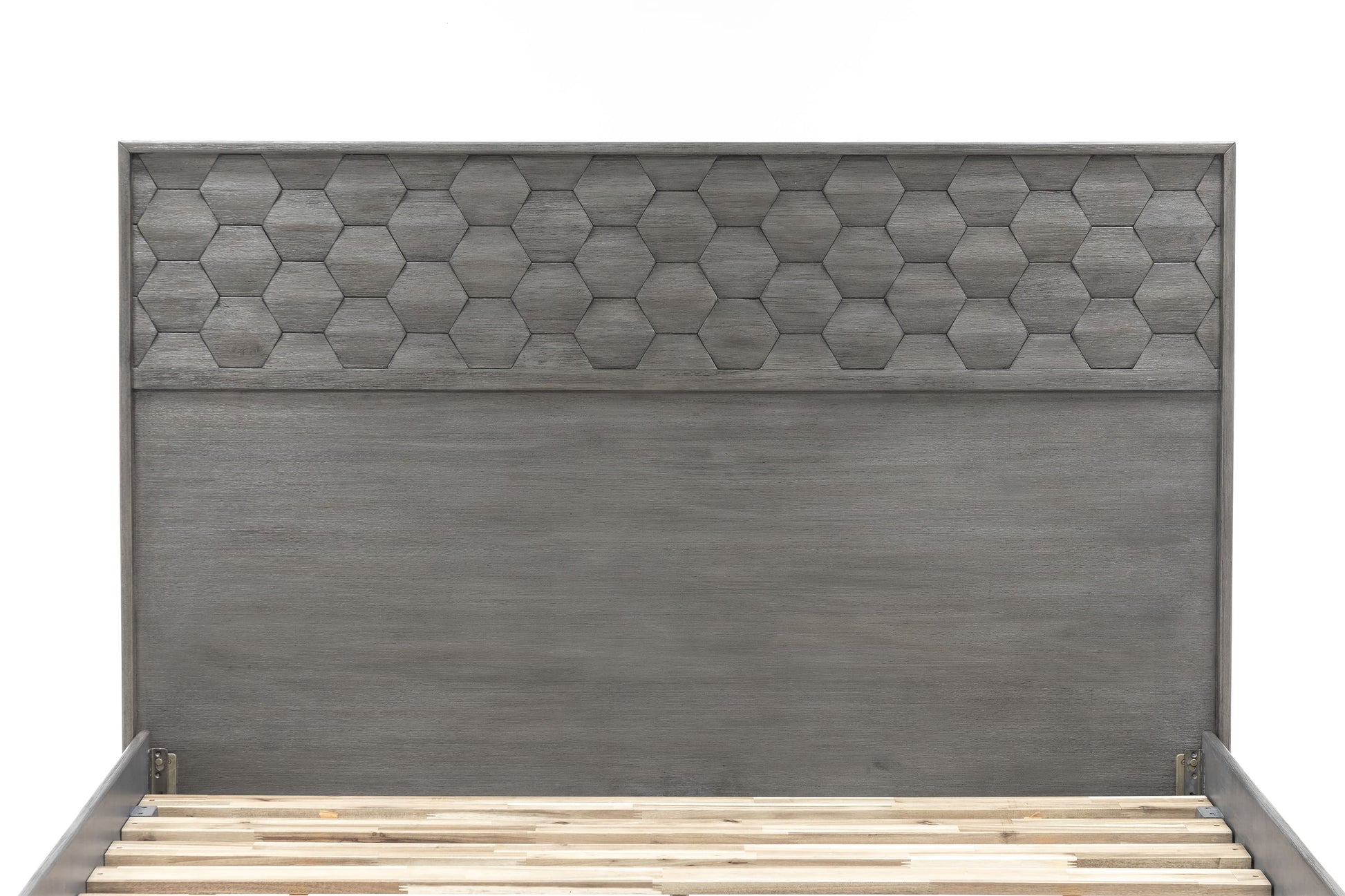 Makena Queen Platform Bed Frame in Grey Acacia Wood By Armen Living | Beds | Modishstore - 6