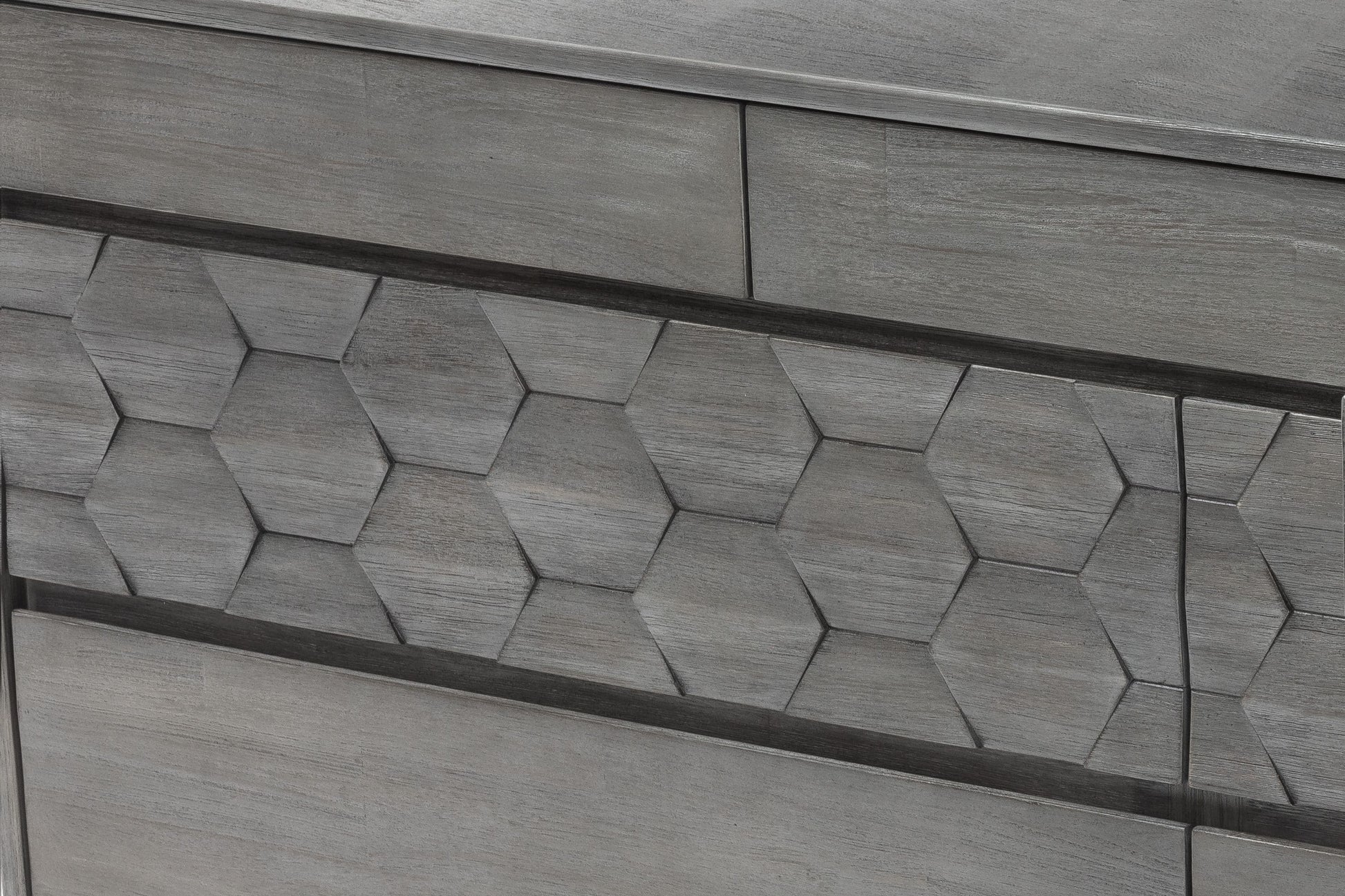 Makena 6 Drawer Dresser in Grey Acacia Wood By Armen Living | Dressers | Modishstore - 8