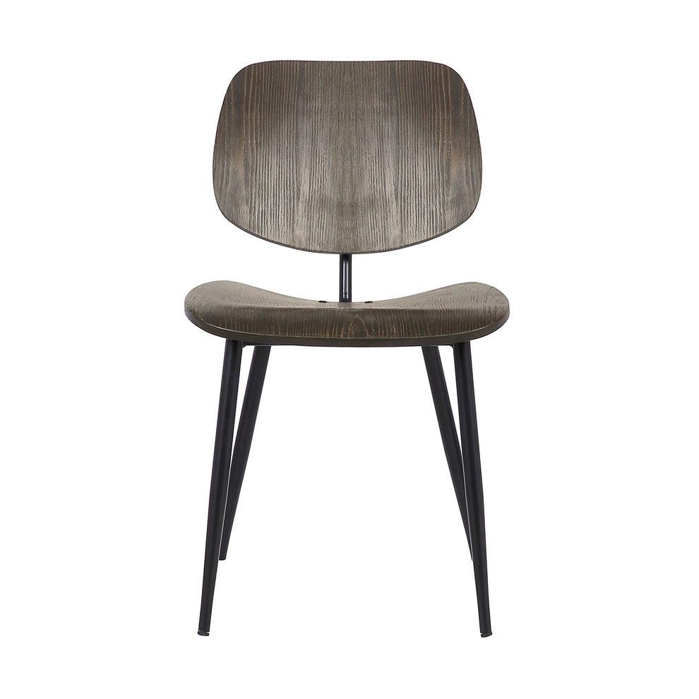 Miki Mid-Century Black and Walnut Wood Dining Accent Chairs (Set of 2) By Armen Living | Dining Chairs | Modishstore - 3