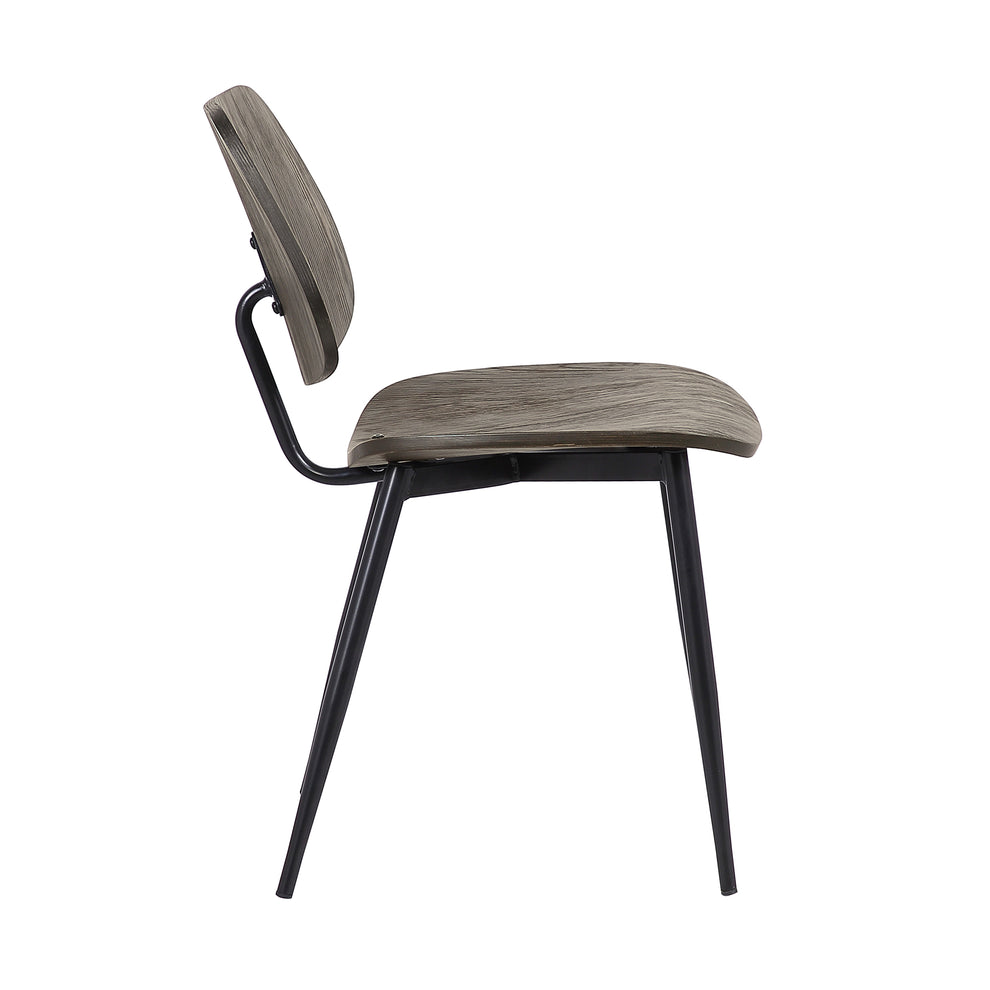 Miki Mid-Century Black and Walnut Wood Dining Accent Chairs (Set of 2) By Armen Living | Dining Chairs | Modishstore - 4